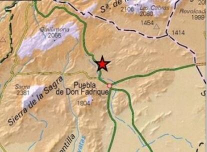 Registrado un terremoto de magnitud 3,7 con epicentro en Puebla de Don Fadrique en la madrugada del viernes 3 de febrero, segundo en 24 horas en la provincia.