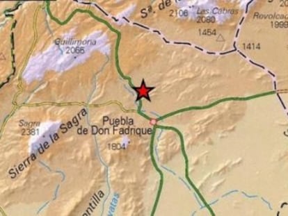 Registrado un terremoto de magnitud 3,7 con epicentro en Puebla de Don Fadrique en la madrugada del viernes 3 de febrero, segundo en 24 horas en la provincia.