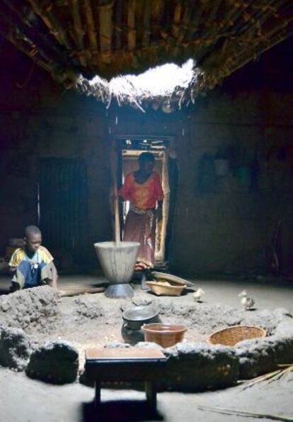 Una típica casa diola, en la región senegalesa de Casamance.