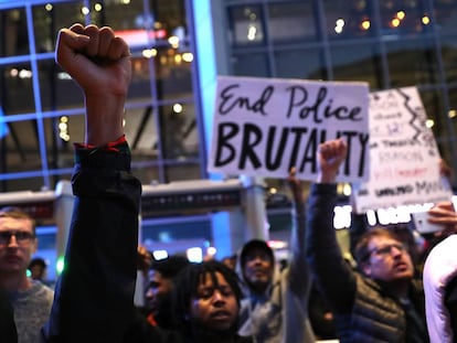 Manifestación por la muerte de Stephon Clark, el jueves en Sacramento.