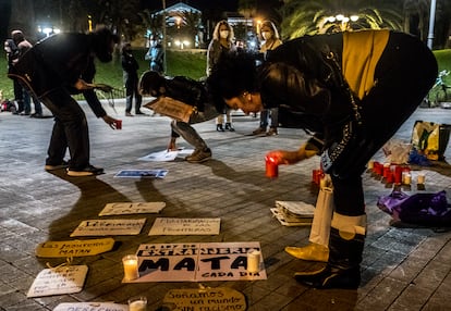 A protest against the Spanish government's immigration policy in Las Palmas de Gran Canaria. 