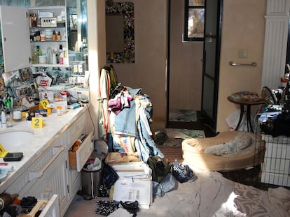 This is an undated image provided by the Santa Fe County Sheriff's Office during the course of their investigation and search of the home of Gene Hackman and his wife Betsy Arakawa, where the two were found dead Thursday, Feb. 27, 2025, in Santa Fe, New Mexico. (Santa Fe County Sheriff via AP)