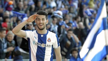 Pizzi celebra el gol conseguido al Elche. 