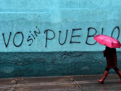 Una pintada en contra de Evo Morales, en La Paz.