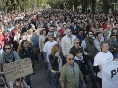 Un momento de la manifestaci&oacute;n de este domingo en Linares.