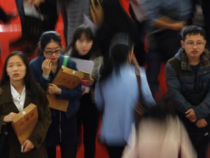 Alumnos de la Universidad de Donghua (Shanghai), el pasado noviembre. 