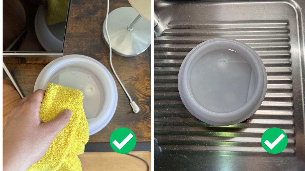 Desenchufa siempre el difusor, aunque solo sea para pasar un paño húmedo. También debes respetar el nivel máximo de agua.