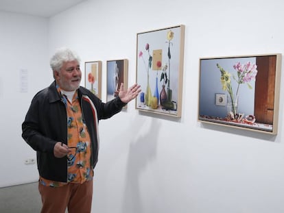 Pedro Almodóvar shows his work at the Marlborough gallery in Madrid.