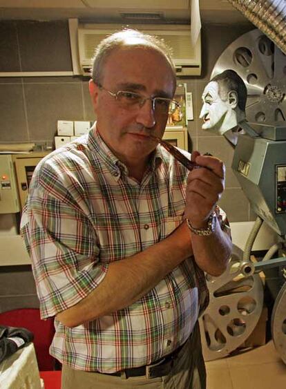 Enrique Pérez, en la sala de proyección de los Verdi de Madrid.