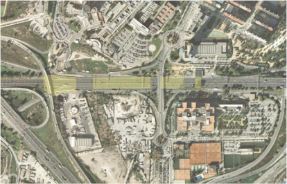 Zona afectada por el soterramiento de la Gran Vía a su paso por L'Hospitalet.