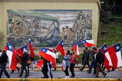 manifestantes durante el proceso constituyente en Chile