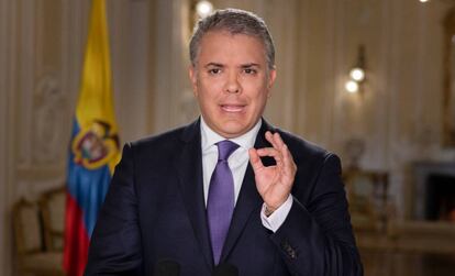 Duque, en un mensaje sobre la JEP, en marzo. 