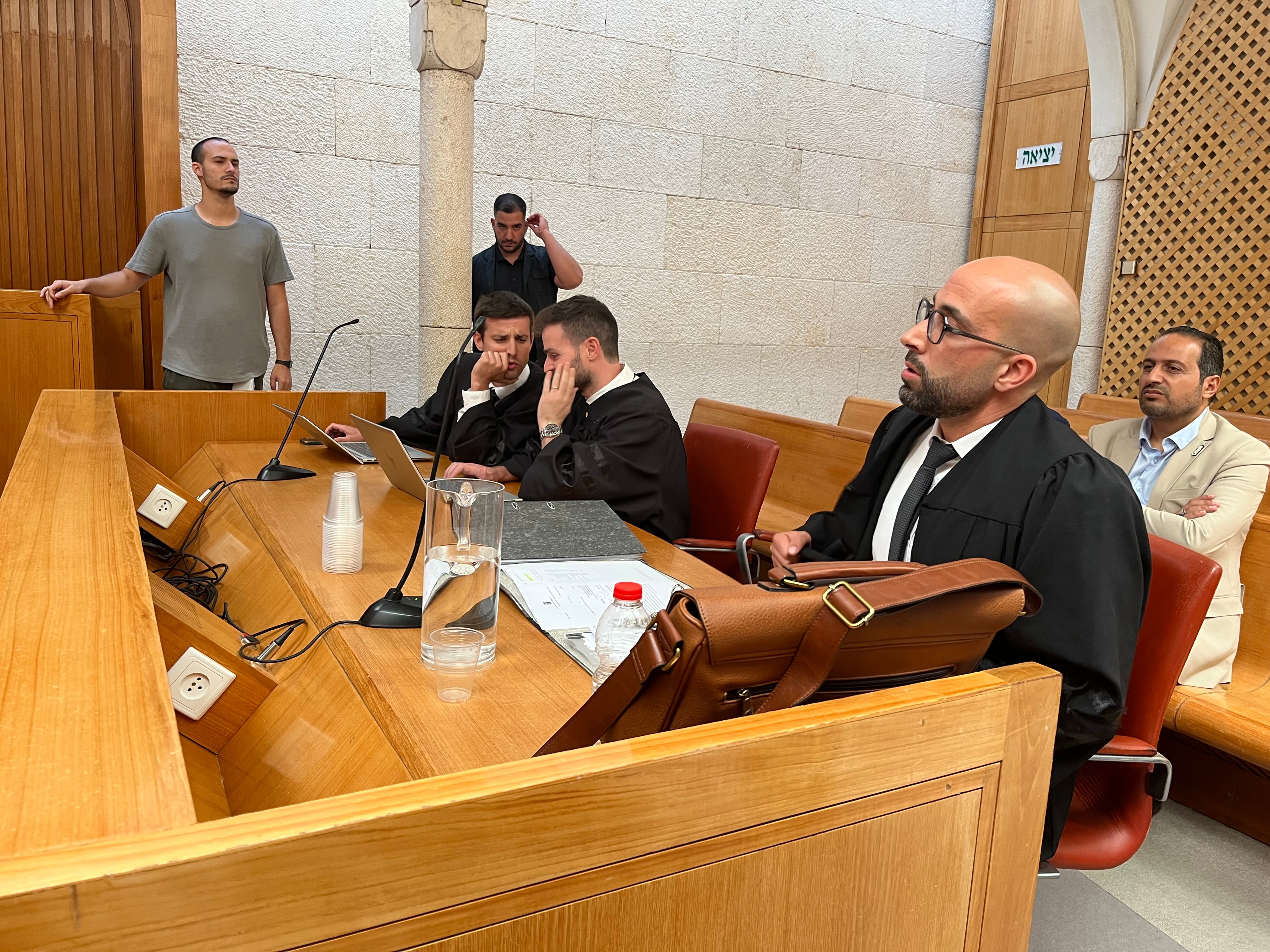 Sala del Tribunal Supremo antes del inicio de la vista de Hussam Abu Safiya, este miércoles en Jerusalén