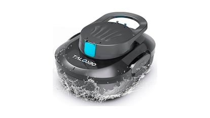 Robots limpiapiscinas sobre fondo blanco.