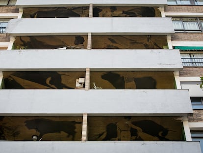 Balcones de la Casa dels Braus, en la Gran Via de Barcelona.