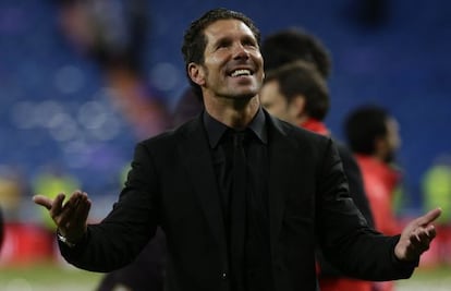 Simeone celebra la victoria en la Copa.