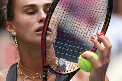 Sabalenka, durante el partido de la primera ronda contra Masarova.