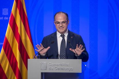 Jordi Turull tras la reunión del Govern.