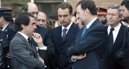 Aznar, Zapatero y Rajoy en 2004.