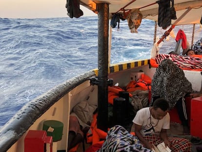 Migrants aboard the ‘Open Arms.’