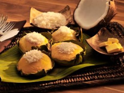 Bibinka, típico tentempié dulce de Filipinas.