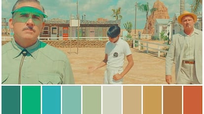 Paleta de colores pastel en El Gran Hotel Budapest (2014) de Wes Anderson