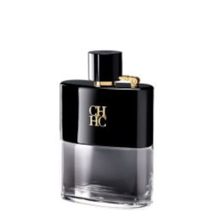 Frasco de CH Men Privé con detalles en dorado.