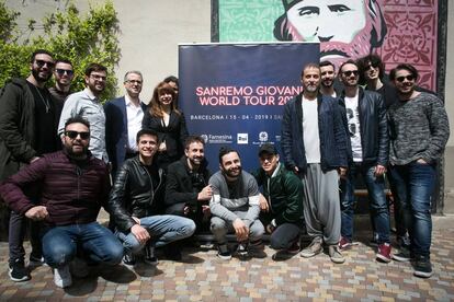 Artistas y organizadores en la presentación del Sanremo Giovani World Tour 2019.