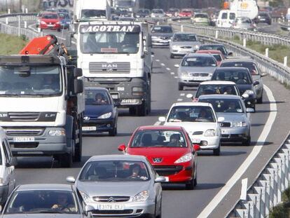 Retenciones en la carretera de Extremadura.