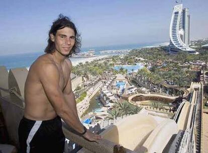 Rafael Nadal, en la terraza del hotel en el que se aloja en Dubai.