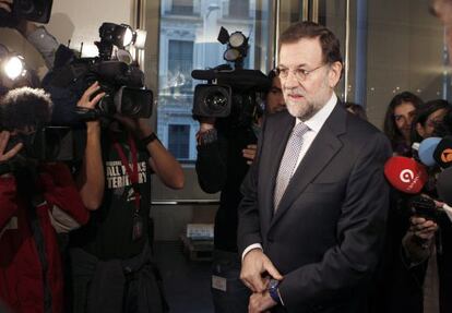 El presidente del Partido Popular, Mariano Rajoy, en el Congreso. 