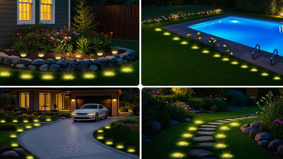 Lights to illuminate paths, patios, gardens or pool areas.