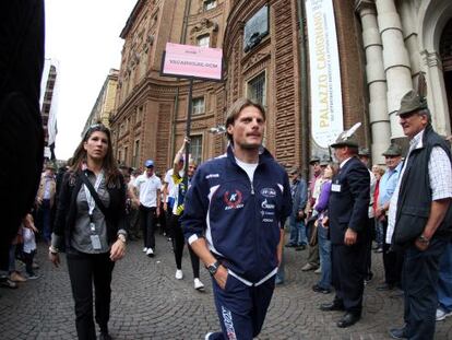 Danilo di Luca, durante la presentación del Giro de 2011