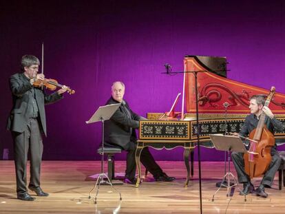 Huw Daniel, John Butt y Jonathan Manson, integrantes del Dunedin Consort.