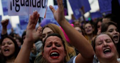 Manifestación por el Día de la Mujer, el jueves en Madrid.