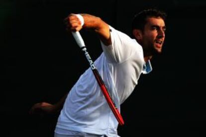 Cilic, durante su partido con Berdych.