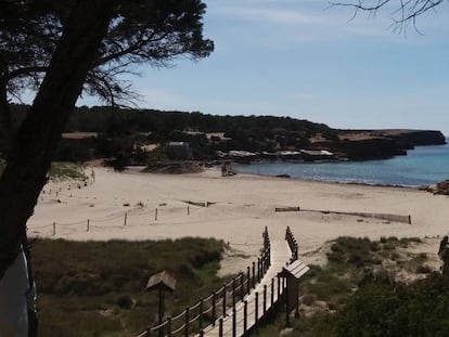 La platja de Cala Saona, a Formentera, aquest diumenge.