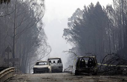 Una de las carreteras de Pedrógão Grande, en el distrito de Leiría (centro de Portugal), afectada por el gran incendio de 2017. 