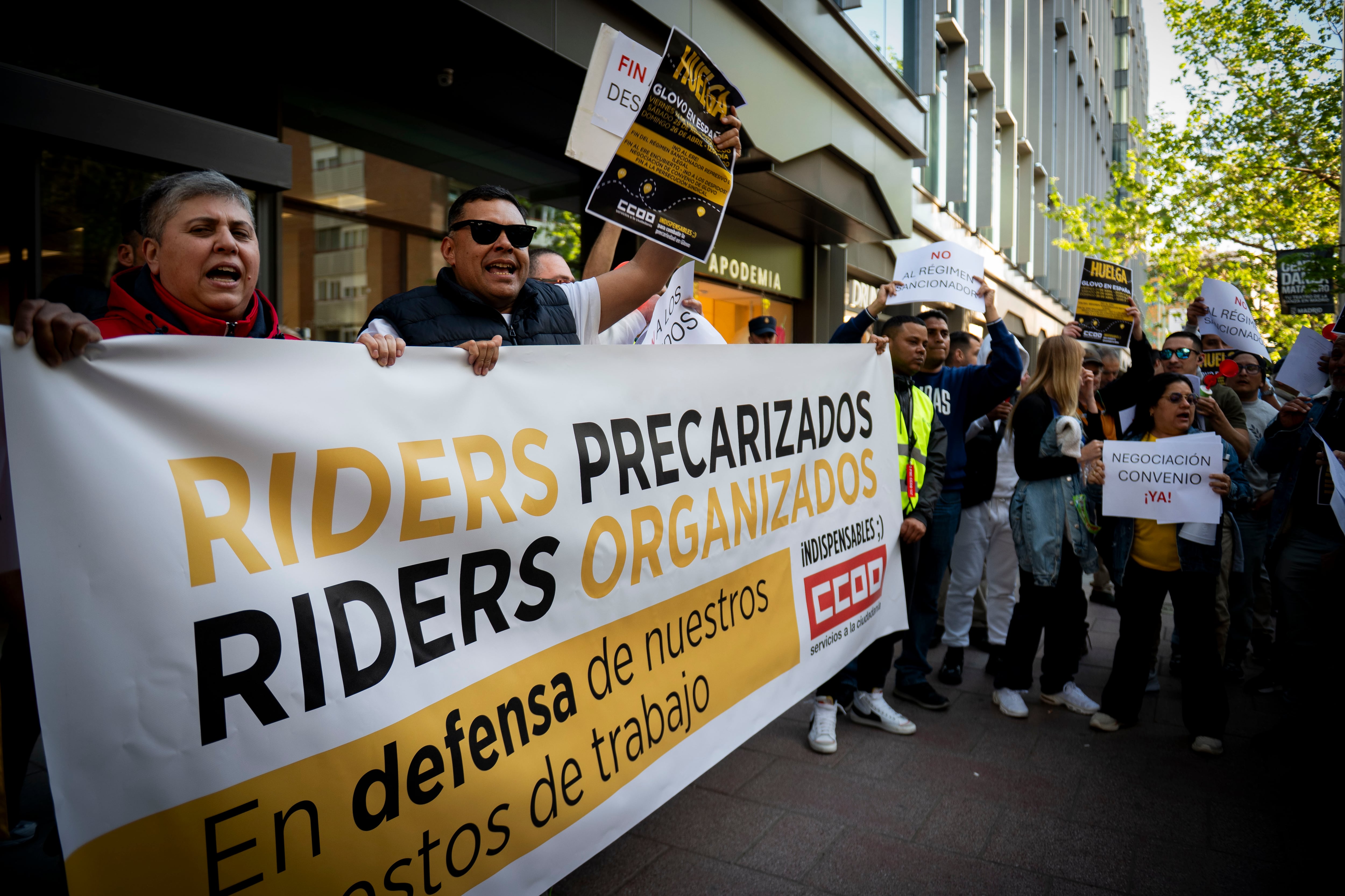 Concentración en Madrid el 15 de abril frente a la sede de Glovo.