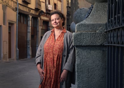 La escritora ucrania Tamara Duda, el 13 de septiembre en una calle del centro de Segovia.