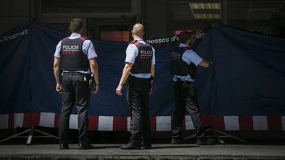 Mossos d'Esquadra en Barcelona.