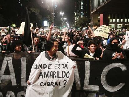 Marcha en São Paulo por la búsqueda de Amarildo de Souza.