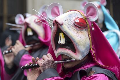 Procesión de carnaval en Basel (Suiza), el 19 de febrero de 2018.