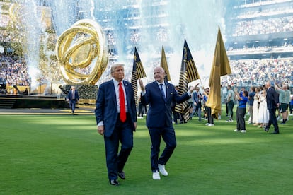 Donald Trump Gianni Infantino en el estadio MetLife, en East Rutherford, Nueva Jersey, el 13 de julio.