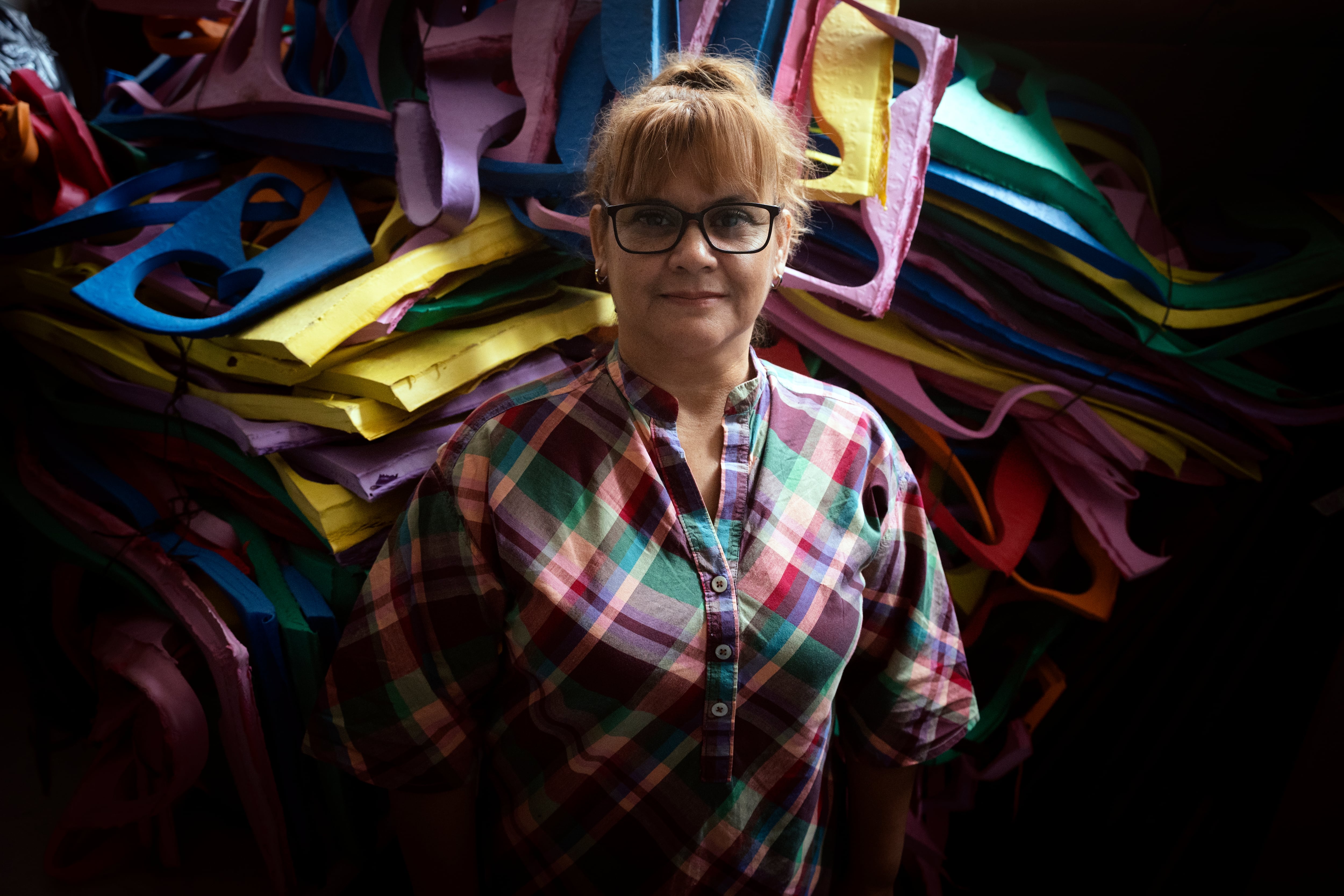 Graciela Pereira, en el centro de reciclado de la Municipalidad de Avellaneda en Buenos Aires, el 22 de octubre.