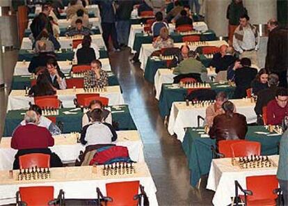 Un aspecto del quinto Open Internacional de Ajedrez disputado en Bilbao el año pasado.