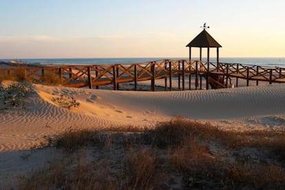 Dunas en la playa de Cortadura, en Cádiz.