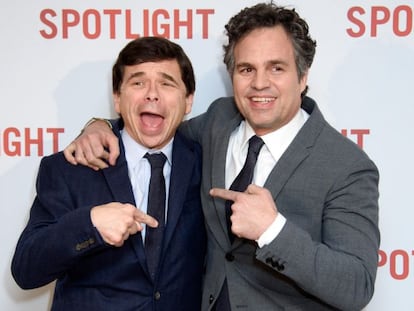 Ruffalo com o repórter Mike Rezendes, que ele interpreta em 'Spotlight'