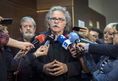 Joan Tardà, antes de su intervención en la Universitat de València.