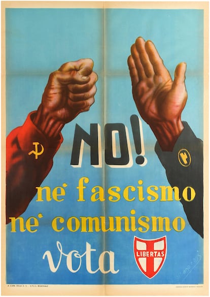 Póster del partido Democracia Cristiana italiano de 1948.